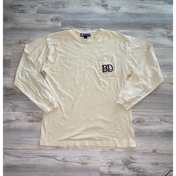 Big Dogs Men’s Long Sleeve Beige Embroidered Pocket Size XL 100% Soft Cotton - Picture 1 of 3